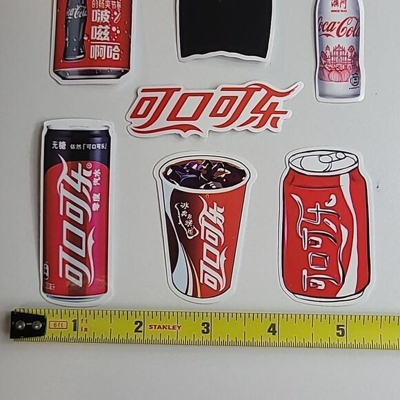 Coca Cola Sticker Decals 10pc Chinese Print Variety Pack Skateboard Notebook - Picture 3 of 6